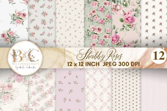 Download Shabby Chic Rose Pink Digital Paper - Digital Collection