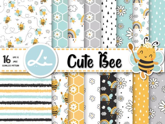 Download Cute Bees Digital Papers - Digital Collection