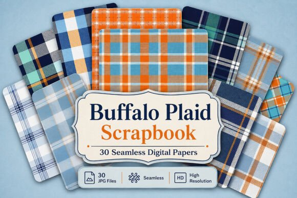 Download Buffalo Plaid Digital Scrapbook Paper - Digital Collection