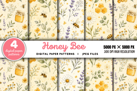 Download Bee Digital Scrapbook Paper - Digital Collection