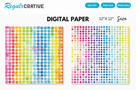Download Colorful Polka Rainbow Dot Digital Paper - Digital Collection
