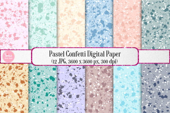 Download Pastel Confetti Digital Paper Background - Digital Collection