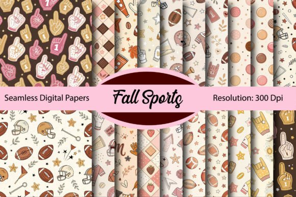 Download Football Fall Sports SeamleDigital Paper - Digital Collection