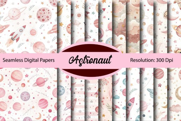 Download Astronaut Seamless Digital Paper - Digital Collection