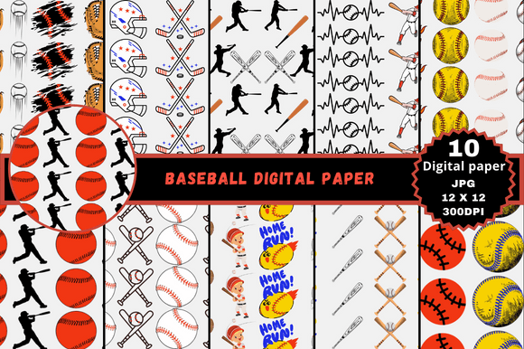 Download Baseball Digital Paper - Digital Collection