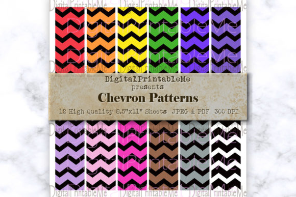 Download Colorful Zigzag Digital Paper Mix White - Digital Collection