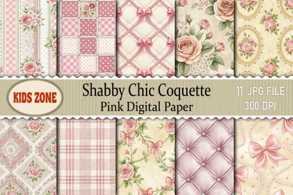 Download Shabby Chic Coquette Pink Digital Paper - Digital Collection