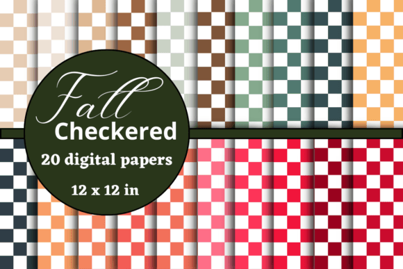 Download Fall / Autumn Checkered Digital Papers - Digital Collection