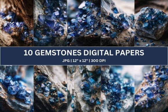 Download 10 Raw Crystal Digital Paper - Digital Collection