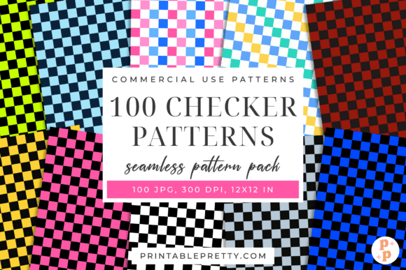 Download 100 Checker Pattern Digital Paper Bundle - Digital Collection