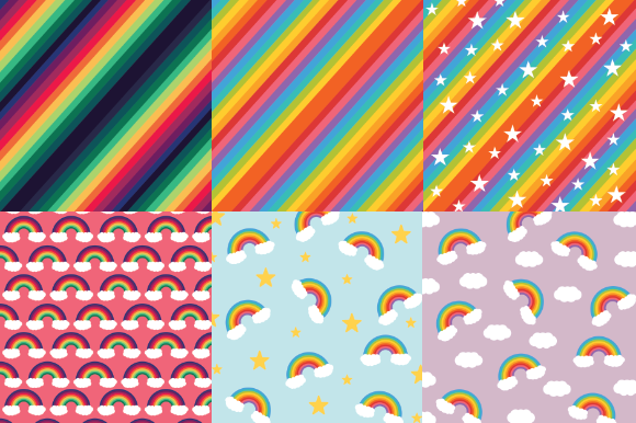 Download Rainbow Pattern Bundle, Digital Paper - Digital Collection