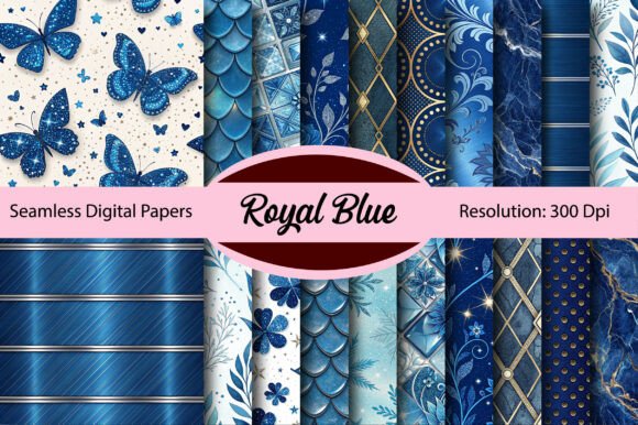Download Royal Blue Seamless Digital Paper - Digital Collection