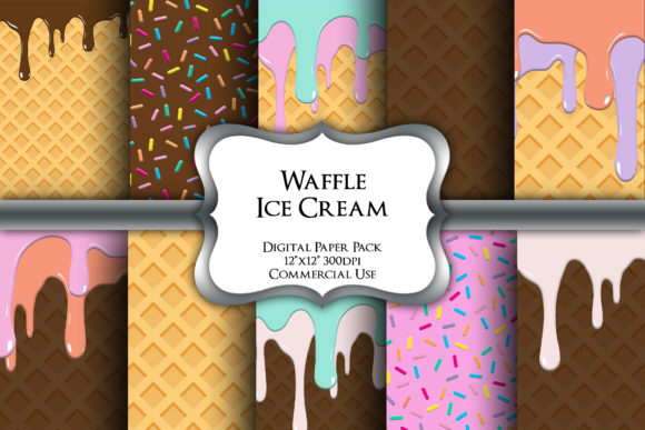 Download Ice Cream Cone Digital Paper Pack - Digital Collection