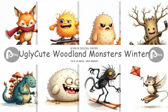 Download UglyCute Winter Sports Digital Paper - Premium Resources