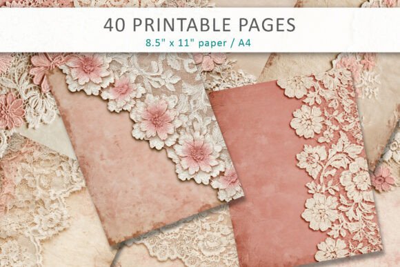 Download Shabby Chic Lace Digital Paper - Digital Collection