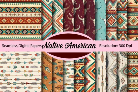 Download Native American Seamless Digital Paper - Digital Collection