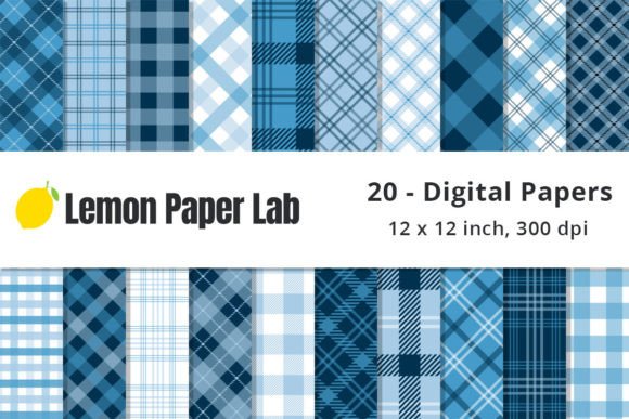Download Winter Blue Plaid Digital Background - Digital Collection