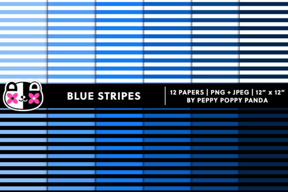 Download Cute Blue Stripes Pattern Digital Paper - Digital Collection