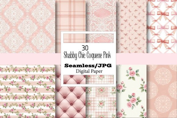 Download Shabby Chic Coquette Pink Digital Paper - Digital Collection