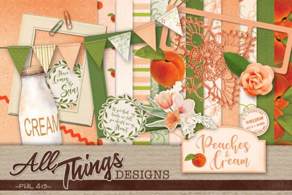 Download Peaches &amp; Cream Digital Scrapbook Kit - Digital Collection