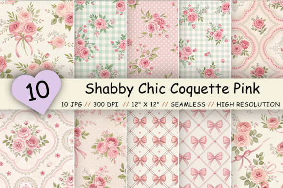 Download Shabby Chic Coquette Pink Digital Paper - Digital Collection