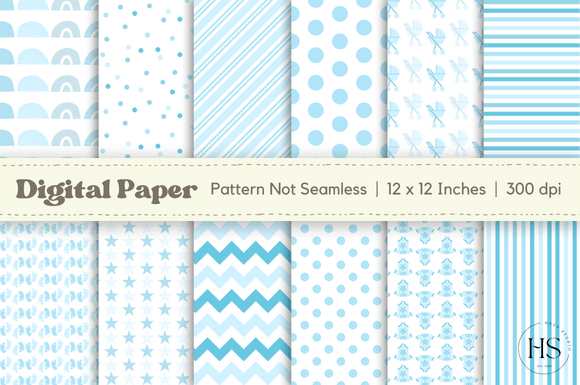 Download Blue Baby Boy Digital Paper Pattern Pack - Digital Collection