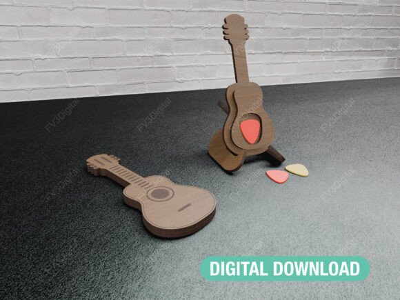 Download Laser Cut Case Template for Guitar Picks - Premium Resources
