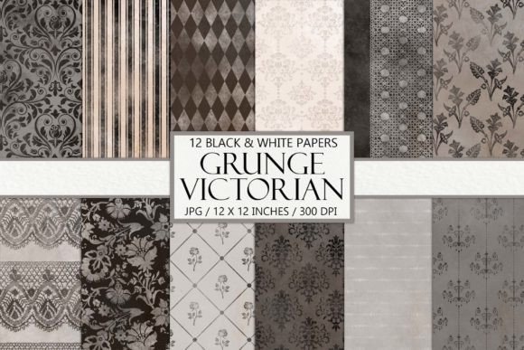 Download Grunge Victorian Digital Scrapbook Paper - Digital Collection