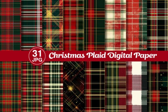 Download Christmas Plaid Digital Paper - Digital Collection