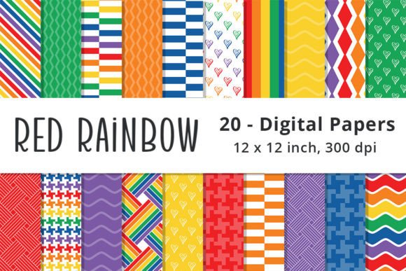 Download Rainbow Pattern Background Digital Paper - Digital Collection