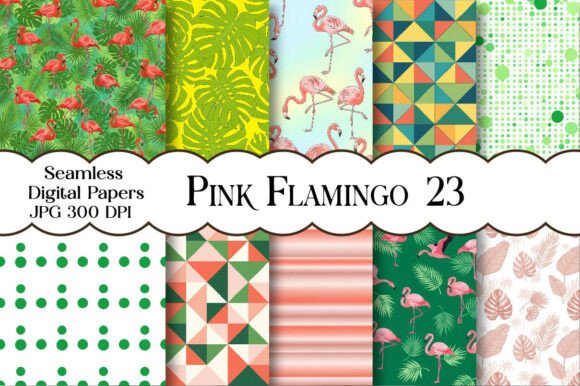 Download Pink Flamingo Digital Paper - Digital Collection