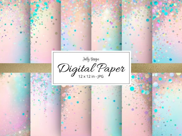 Download Pastel Confetti &amp; Glitter Digital Paper - Digital Collection