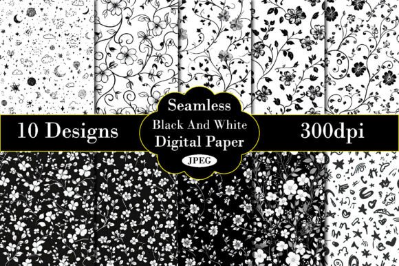 Download Black and White Background Digital Paper - Digital Collection