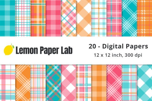 Download Plaid Digital Repeat Pattern for Summer - Digital Collection