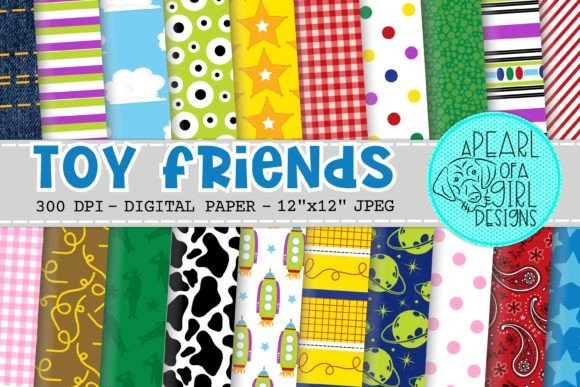 Download Toy Friends Digital Paper, Background - Digital Collection
