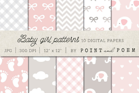 Download Baby Girl Patterns Pink Digital Paper - Digital Collection