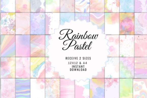 Download Rainbow Pastel Digital Paper Pack - Digital Collection