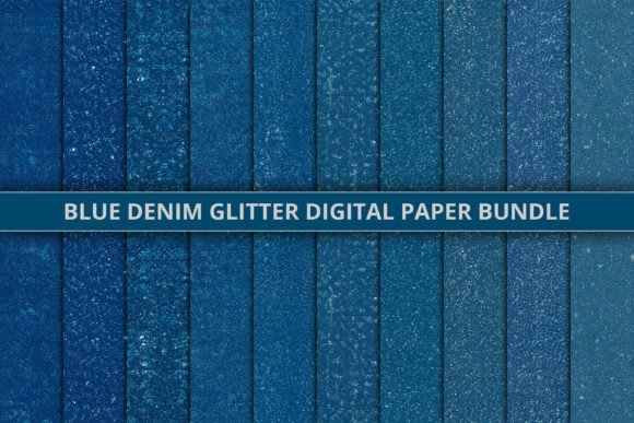 Download Blue Denim Glitter Digital Paper Bundle - Premium Bundle