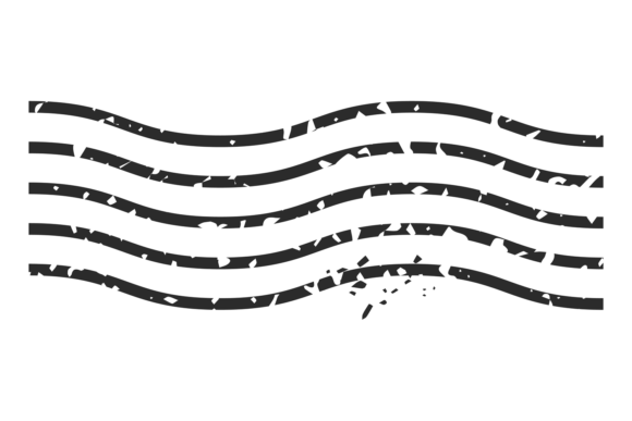 Download Black Wavy Lines Postal Stamp with Grung - Wavy lines Collection