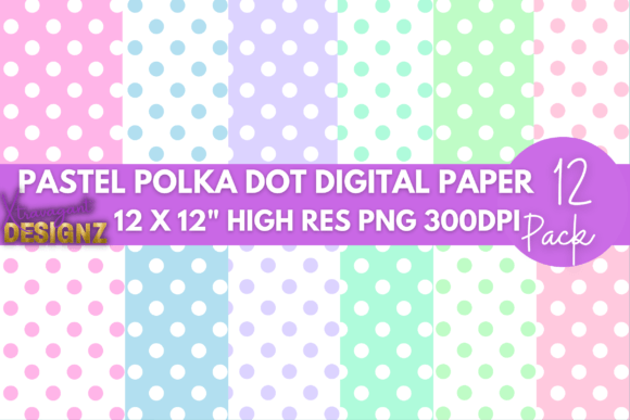 Download Pastel Polka Dots Digital Papers - Digital Collection