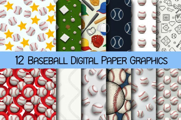 Download Baseball Digital Paper Graphics - Digital Collection